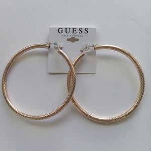NWT Guess Rose Gold hoop earrings